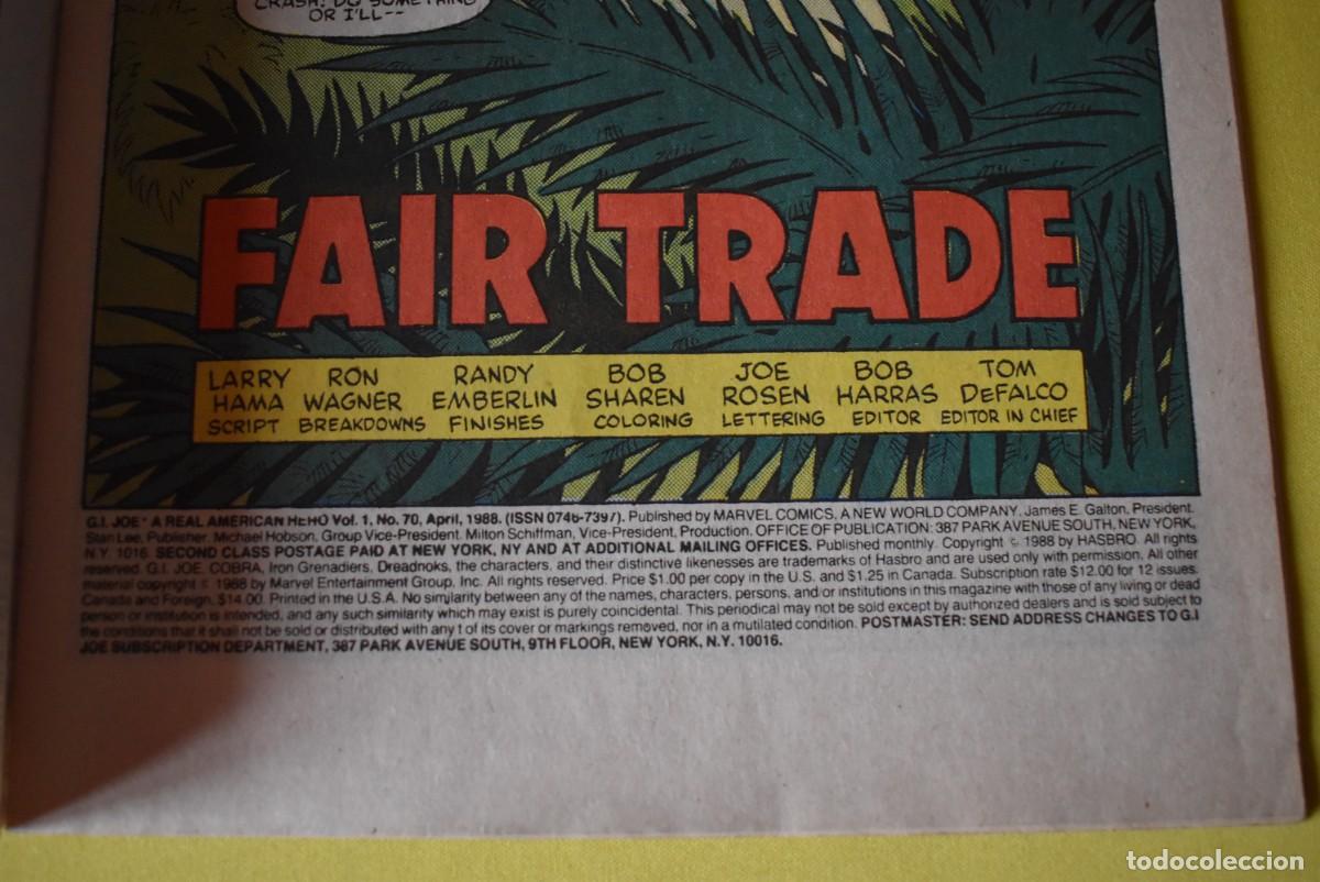 C&oacute;mics: Comic USA. G.I. JOE. N.&ordm; 70. 1988. Marvel Comics - Foto 4