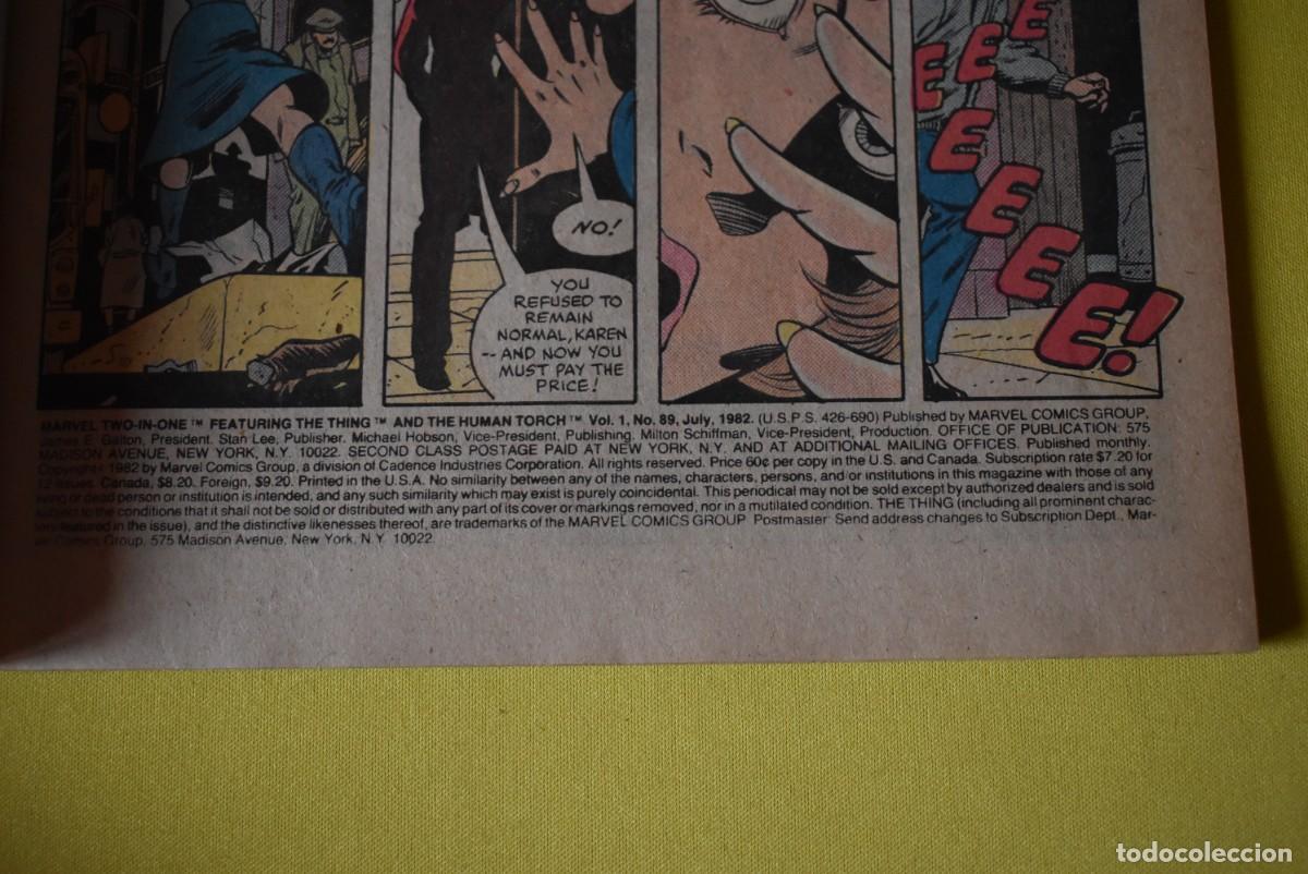 C&oacute;mics: Comic USA. Marvel Two in One. Thing and Human Torch. N.&ordm; 89. 1982. Marvel Comics - Foto 4