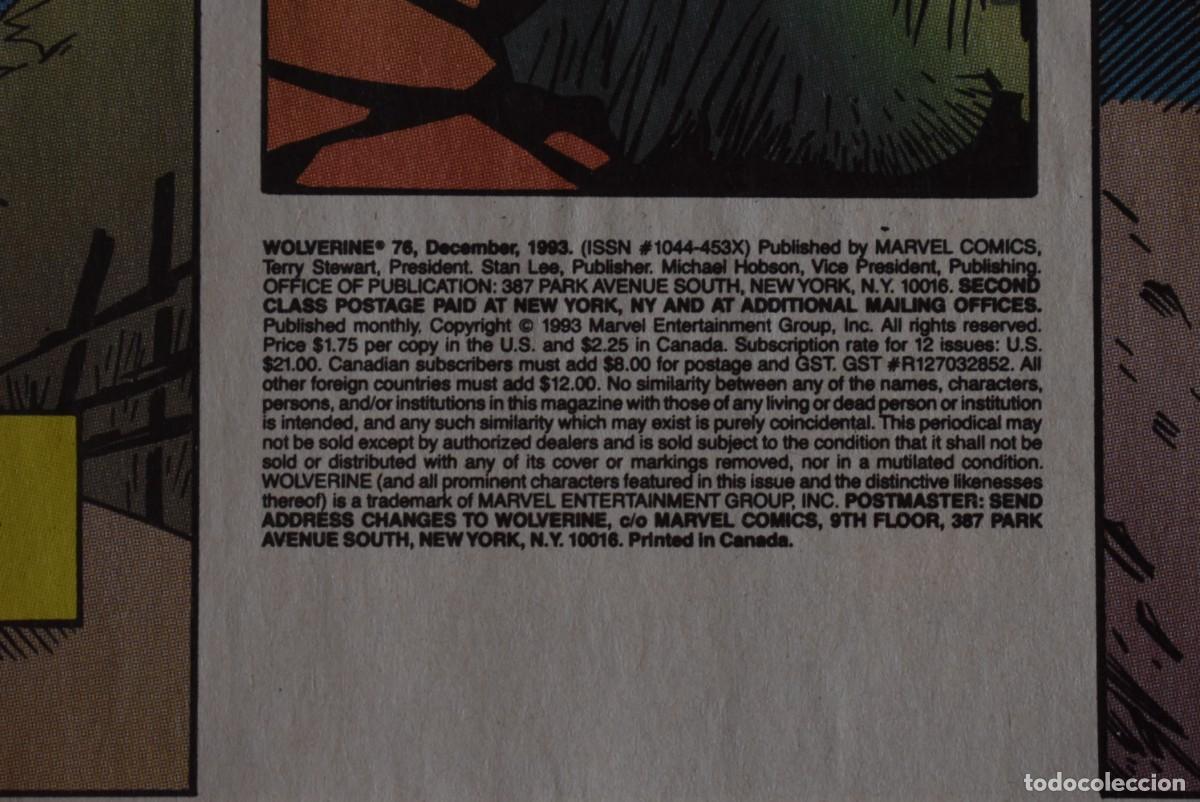 C&oacute;mics: Comic USA. Wolverine. N.&ordm; 76. 1993. Marvel Comics - Foto 5
