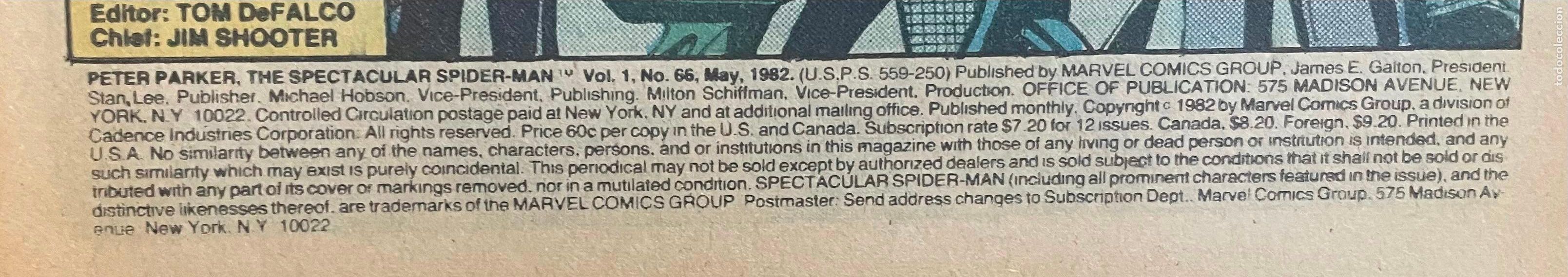 C&oacute;mics: SPIDER MAN Numero 66, Comic Usa, A&ntilde;os 80 - Foto 4