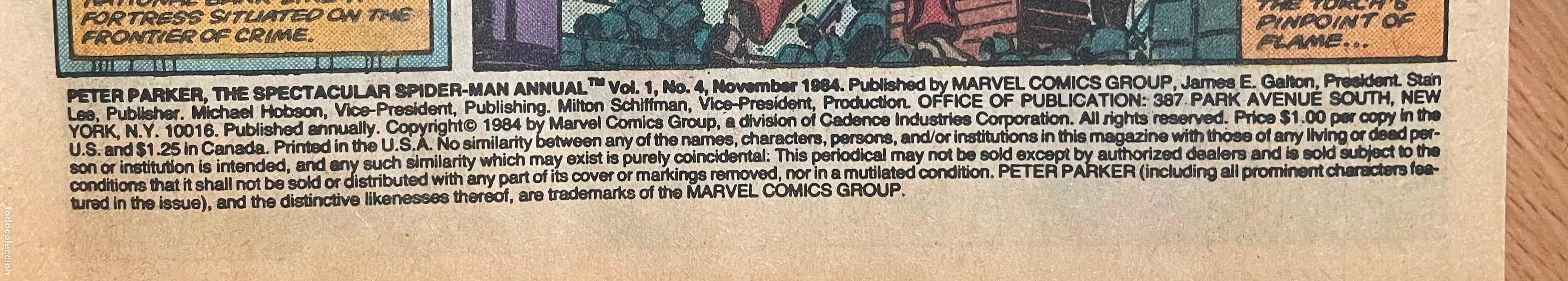 C&oacute;mics: SPIDER MAN ANNUAL Comic Usa, A&ntilde;os 80 - Foto 6