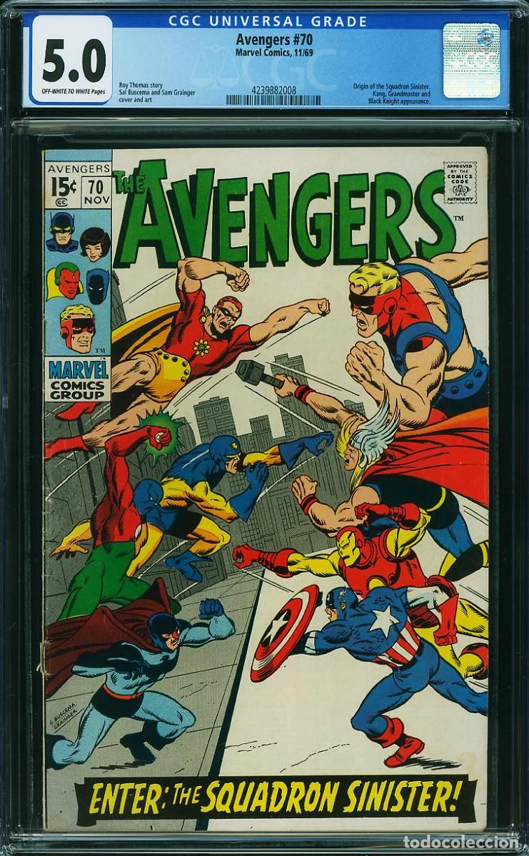 C&oacute;mics: AVENGERS #70, CGC 5.0 VGF 1969 - Foto 1