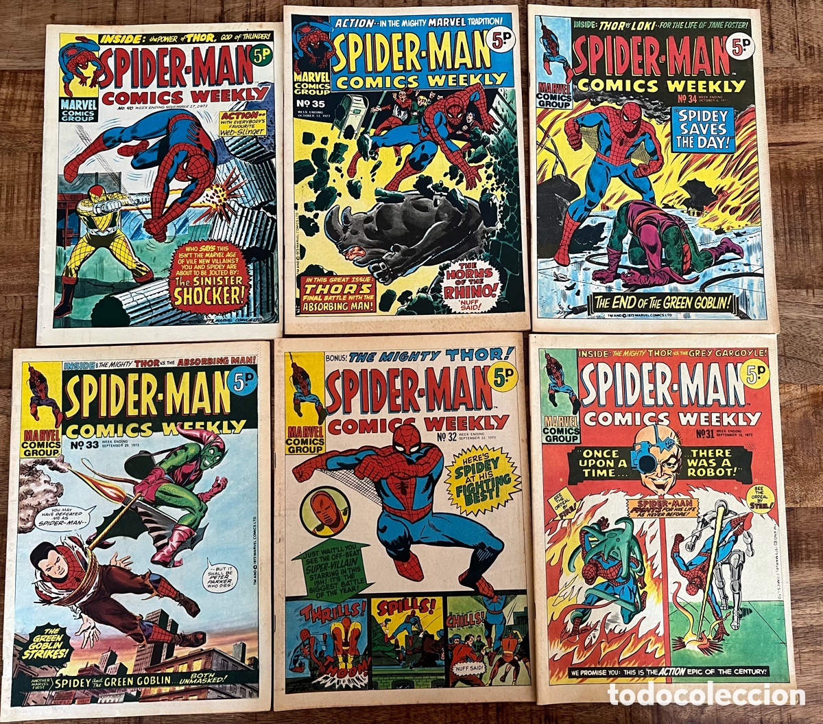 C&oacute;mics: Spiderman Comics Weekly 1973/74 17 n&uacute;meros. Marvel lote - Foto 2
