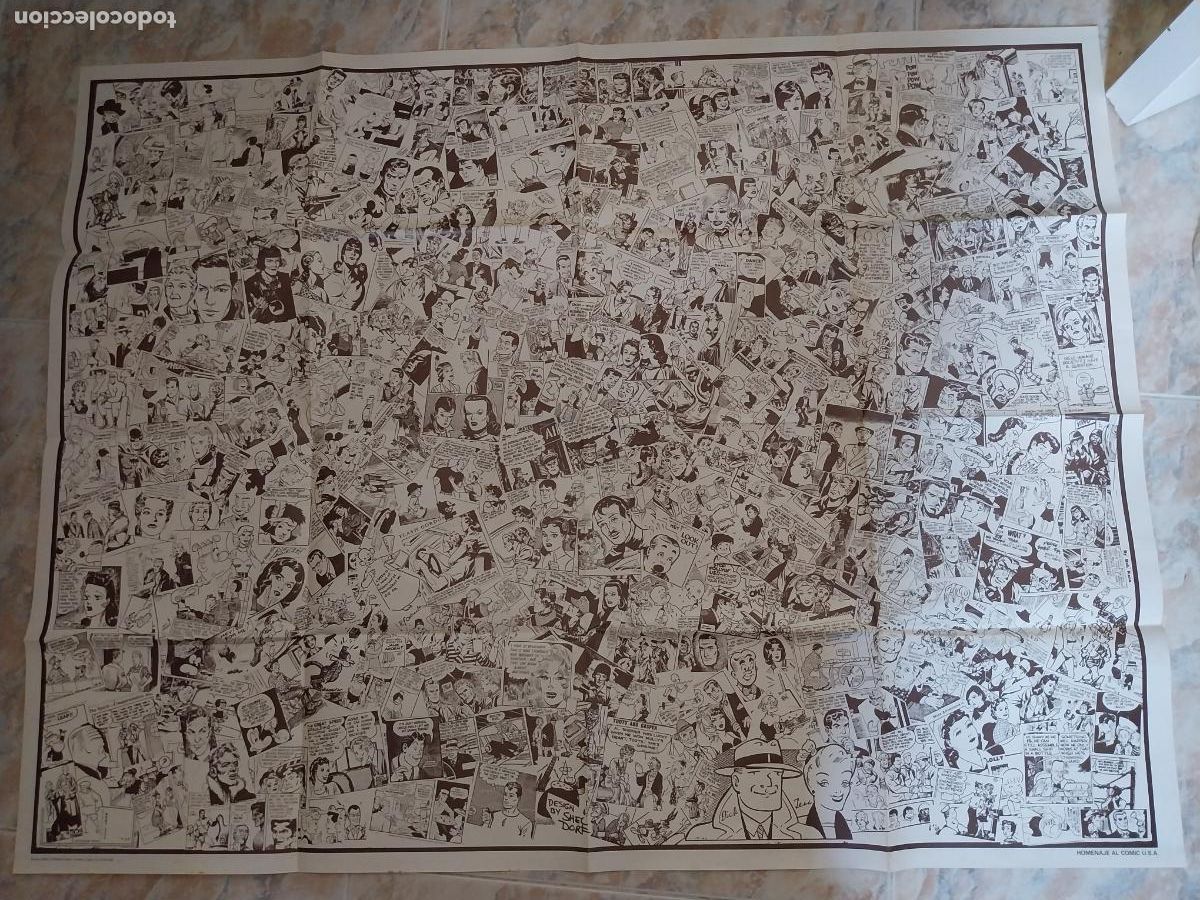 Comics: COMIC USA HOMENAJE POSTER 90 X 69CM 1980 COMIX INTERNATIONAL ORIGINAL