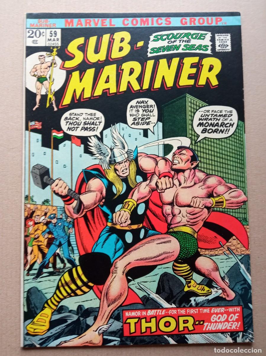 C&oacute;mics: Marvel Sub-mariner #59 1973 Sub-Mariner vs Thor VF- USA - Foto 1