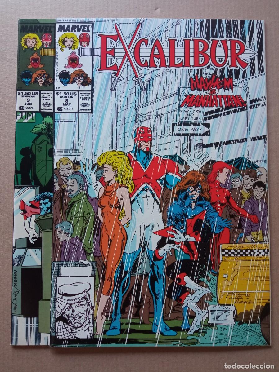 Comics: Marvel Excalibur #8 #9 1988 VF lote 2 numeros USA