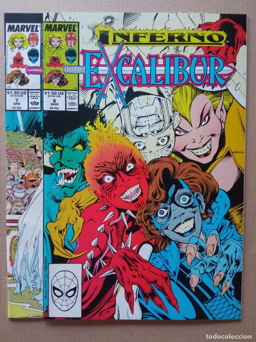 Comics: Marvel Excalibur #6 #7 1988 VF lote 2 numeros USA