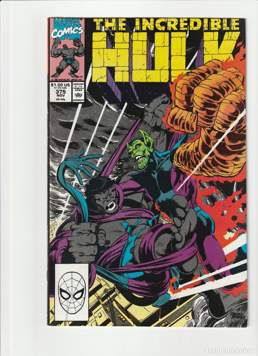 C&oacute;mics: Incredible Hulk 375 Marvel Comics 1990 En Ingles - Foto 1