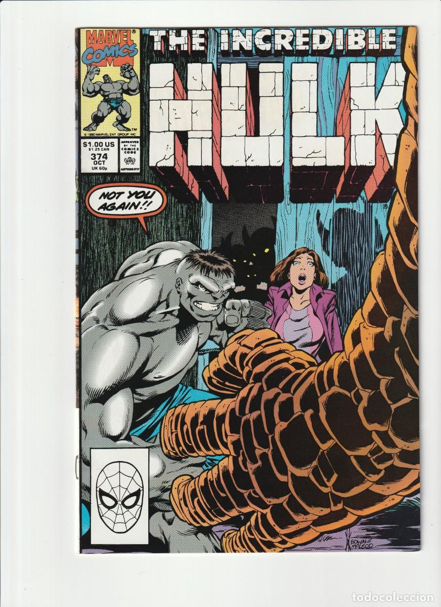 C&oacute;mics: Incredible Hulk 374 Marvel Comics 1990 En Ingles - Foto 1
