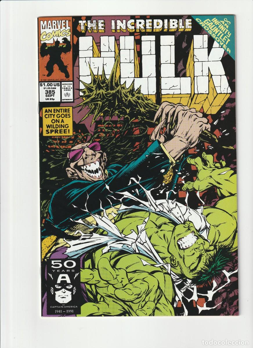 C&oacute;mics: Incredible Hulk 385 Marvel Comics 1991 En Ingles - Foto 1