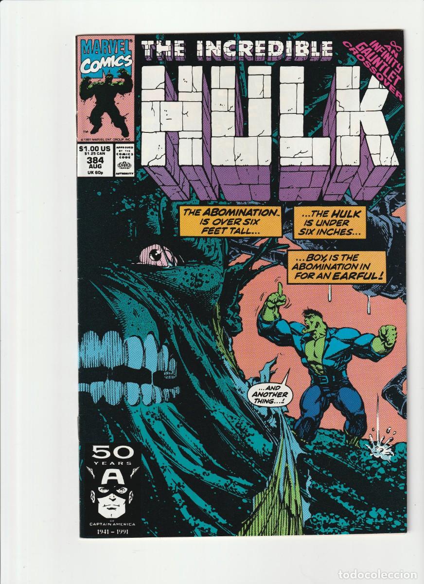C&oacute;mics: Incredible Hulk 384 Marvel Comics 1991 En Ingles - Foto 1