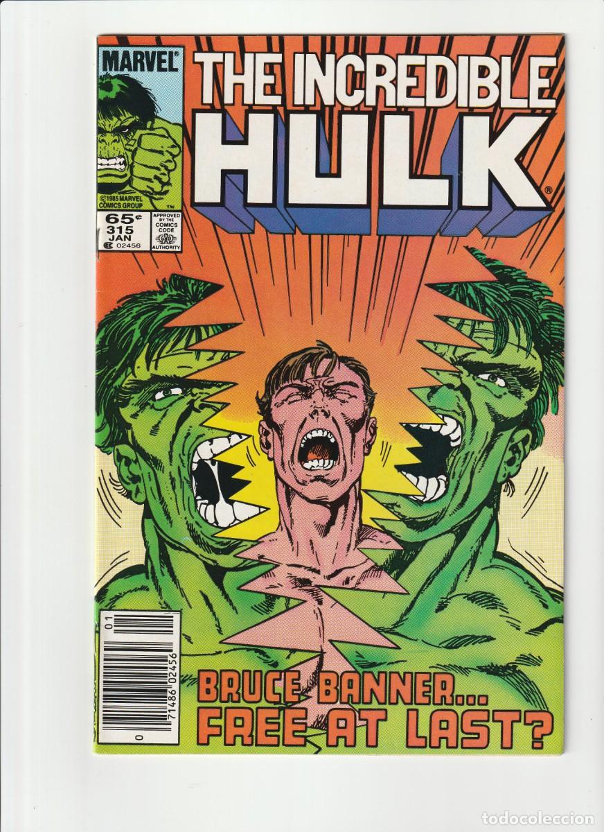 C&oacute;mics: Incredible Hulk 315 Marvel Comics 1986 En Ingles - Foto 1