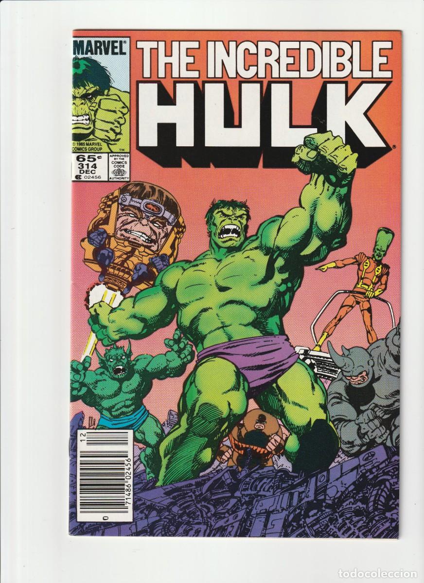 C&oacute;mics: Incredible Hulk 314 Marvel Comics 1985 En Ingles - Foto 1