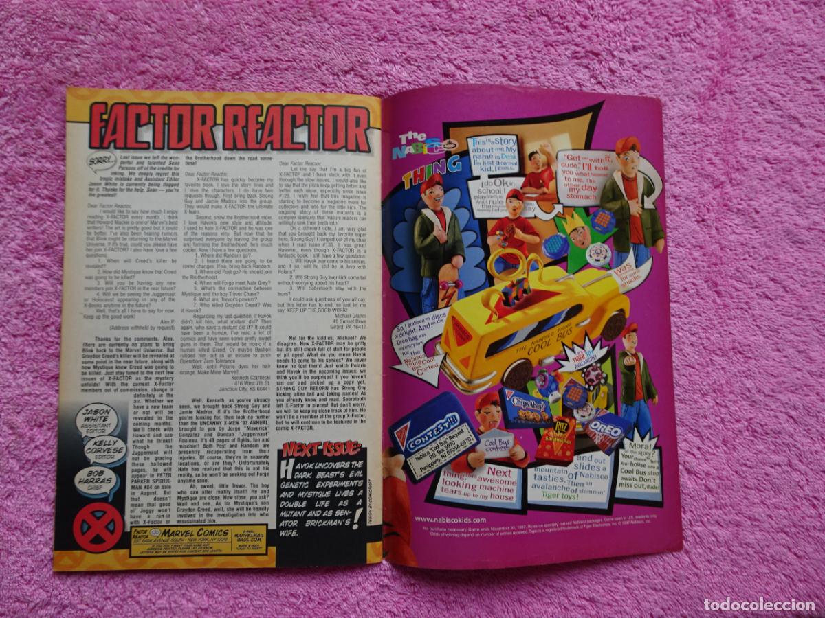 C&oacute;mics: x-factor 138 marvel comics 1997 vol 1 propaganda de cheetos en trasera - Foto 10