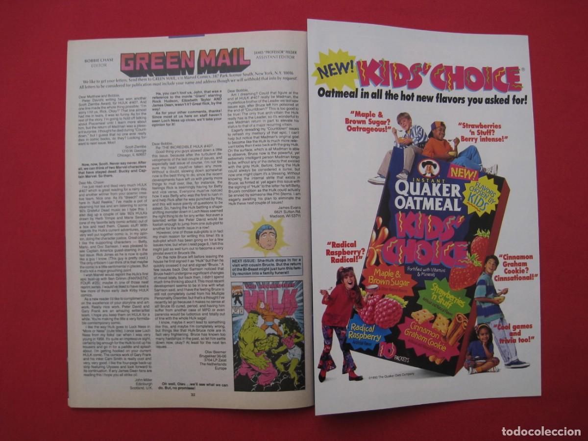C&oacute;mics: THE INCREDIBLE HULK - VOL. 1 - N&ordm; 411 - MARVEL COMICS - EN INGLES. - Foto 18