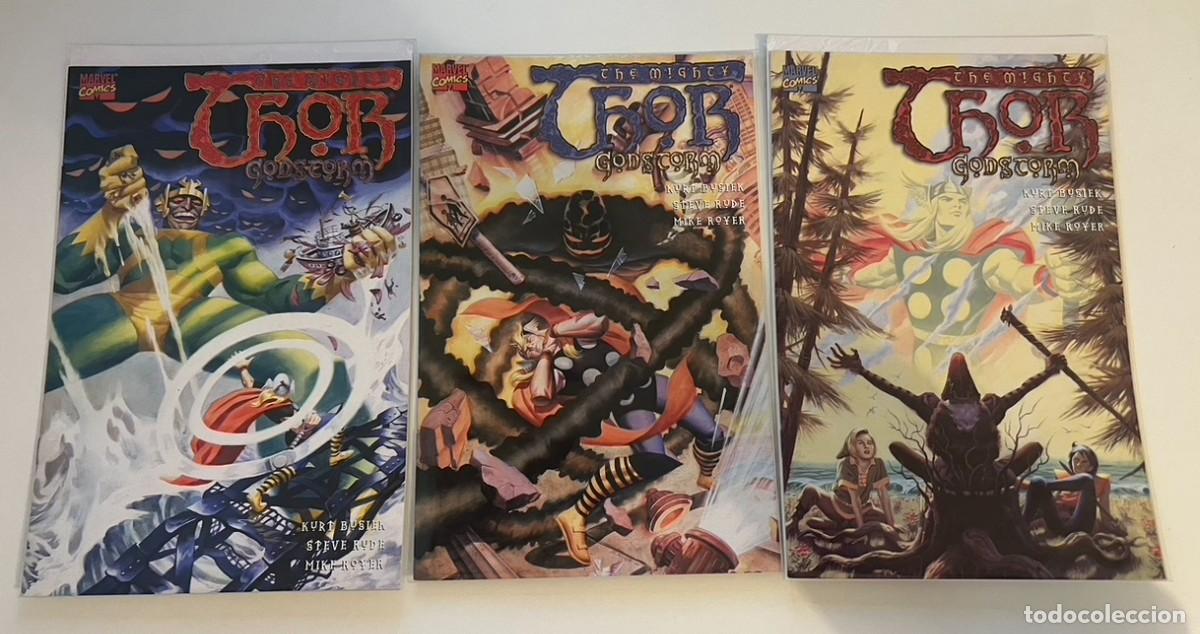 C&oacute;mics: THOR lote 3 comics GODSTORM completa MARVEL ingles USA - Foto 1