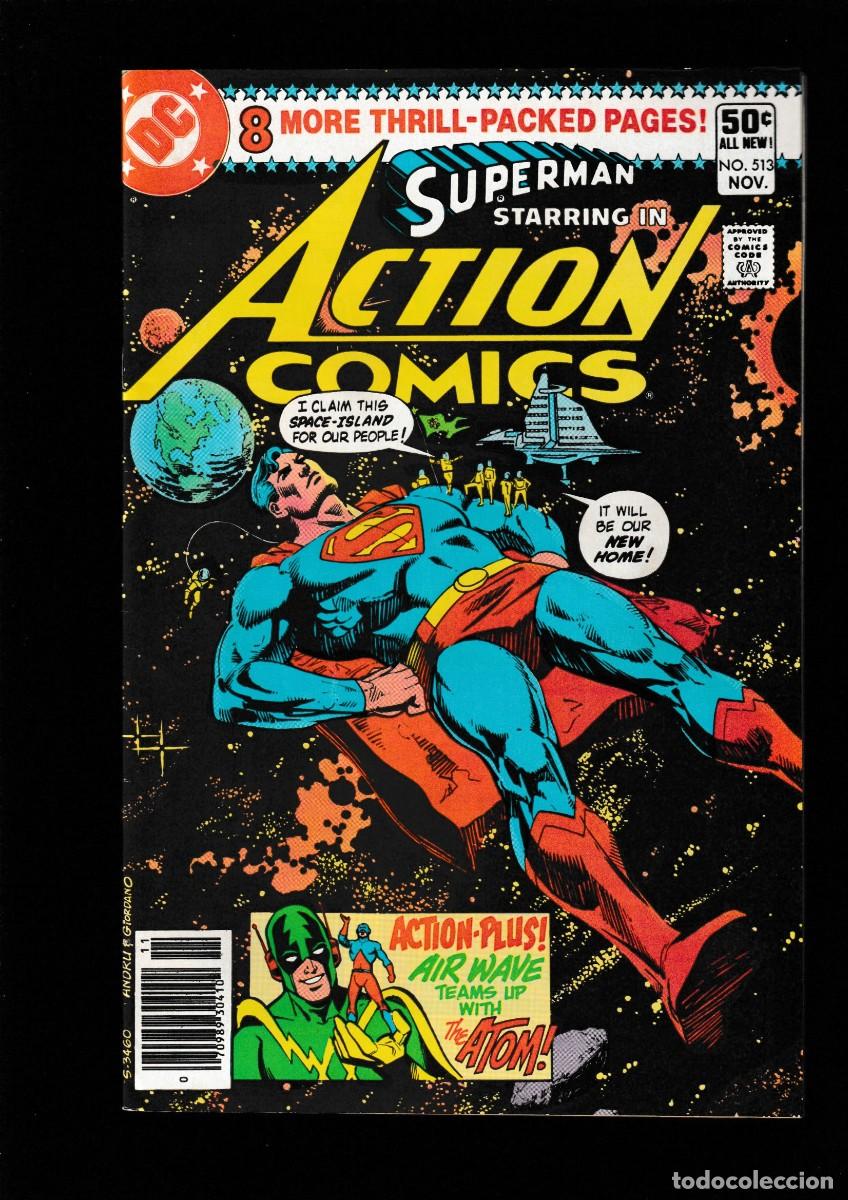 C&oacute;mics: ACTION COMICS 513 SUPERMAN - DC 1980 VFN / AIR WAVE & ATOM - Foto 1