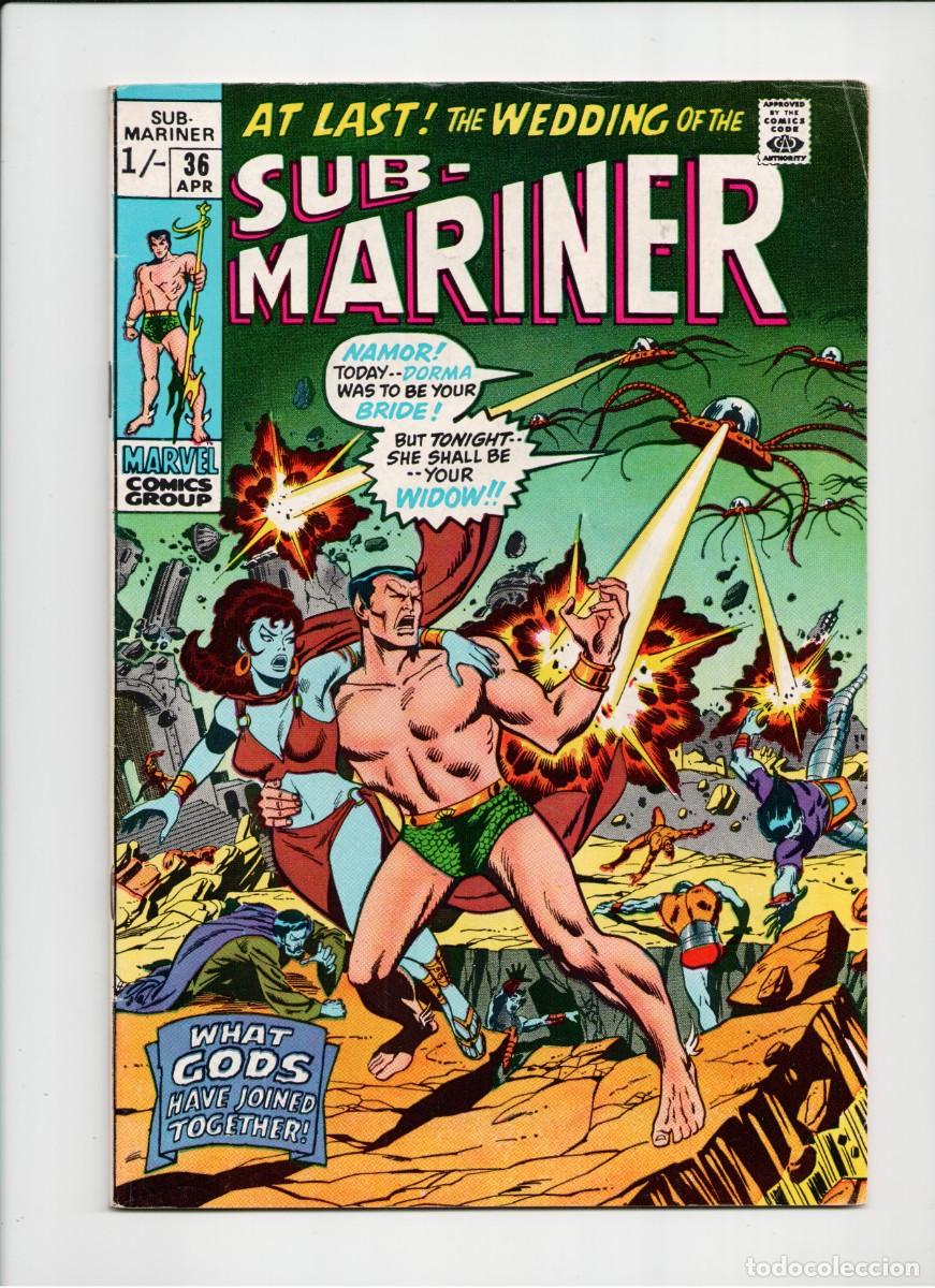 C&oacute;mics: SUB-MARINER #36 MARVEL COMICS 1971 PENCE COPY APARICI&Oacute;N ATTUMA KEY ISSUE - Foto 1