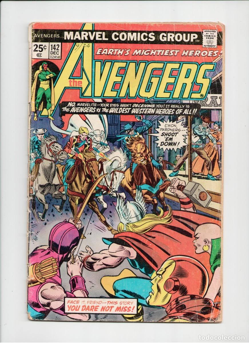 C&oacute;mics: THE AVENGERS #142 MARVEL COMICS 1975 + BAGGET & BORDER - Foto 1