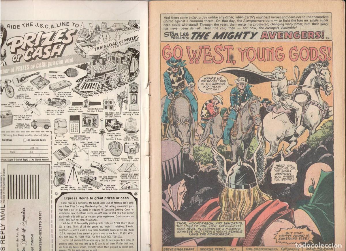 C&oacute;mics: THE AVENGERS #142 MARVEL COMICS 1975 + BAGGET & BORDER - Foto 3