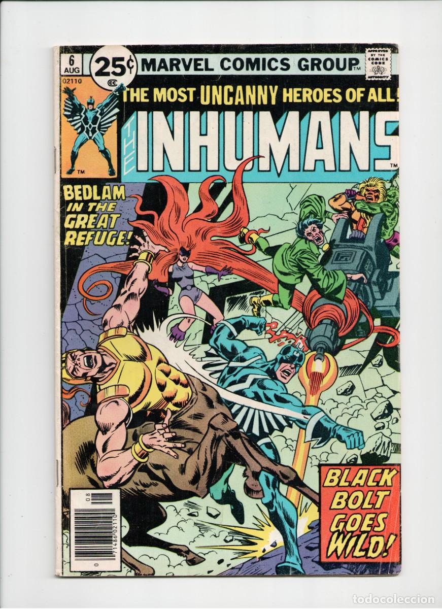 C&oacute;mics: THE INHUMANS #6 MARVEL COMICS 1976 +Bagget & Border - Foto 1