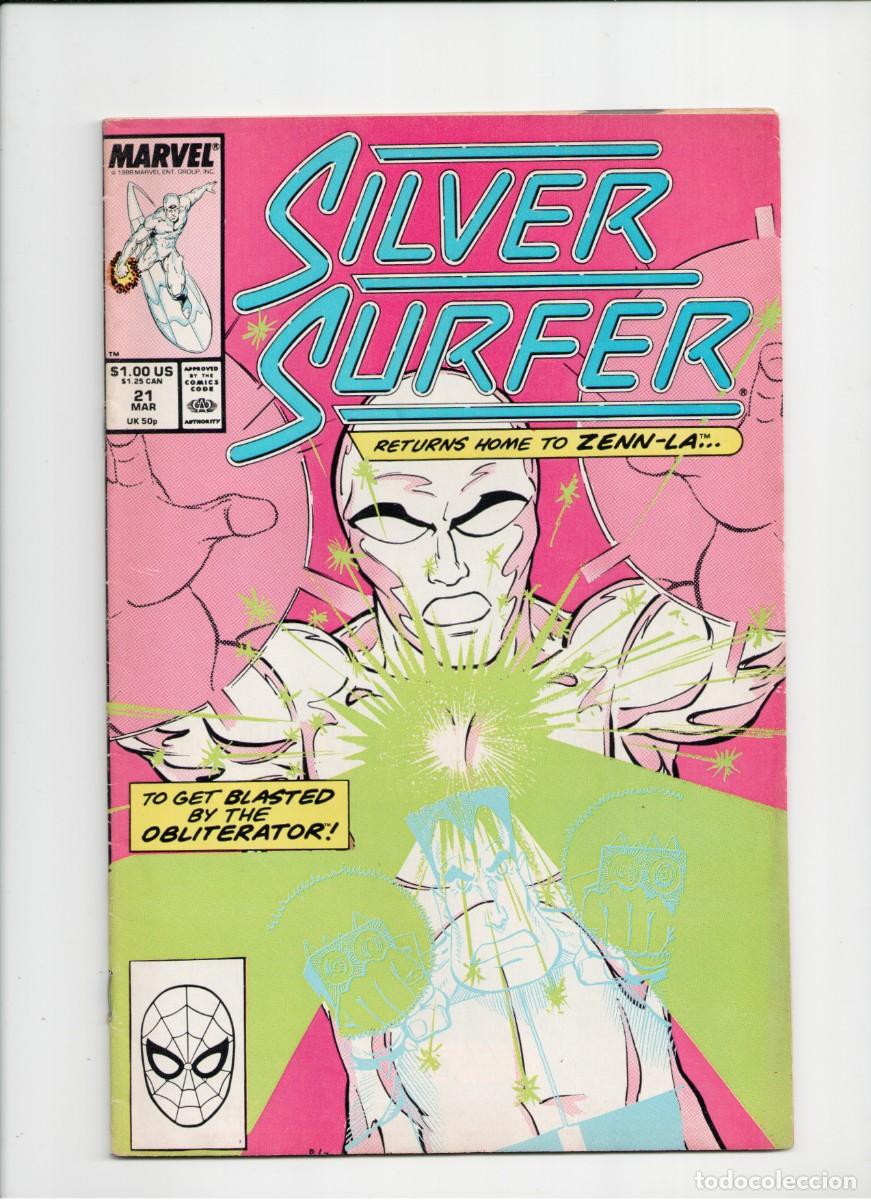 C&oacute;mics: SILVER SURFER #21 MARVEL COMICS 1989 +Bagget & Border - Foto 1