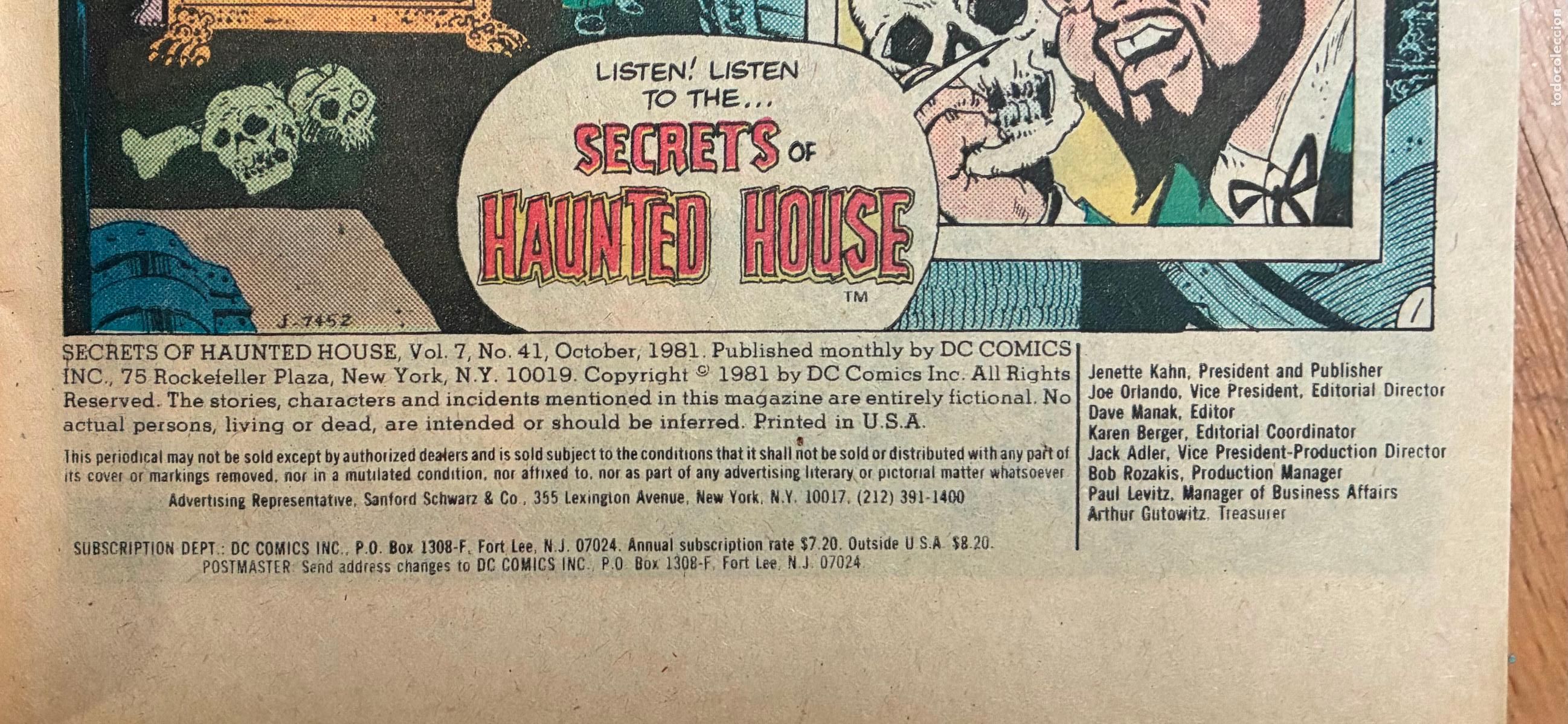 C&oacute;mics: SECRET`S HAUNTED HOUSE, DC, Numero 41, USA - Foto 4