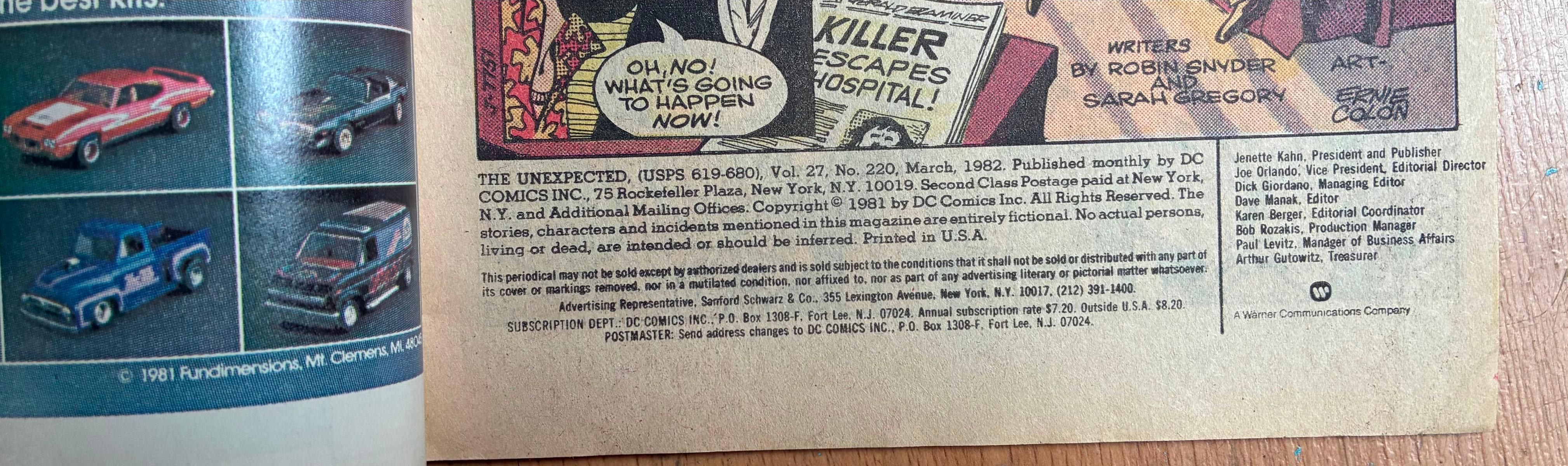 C&oacute;mics: UNEXPECTED, NUMERO 220, DC, USA - Foto 6