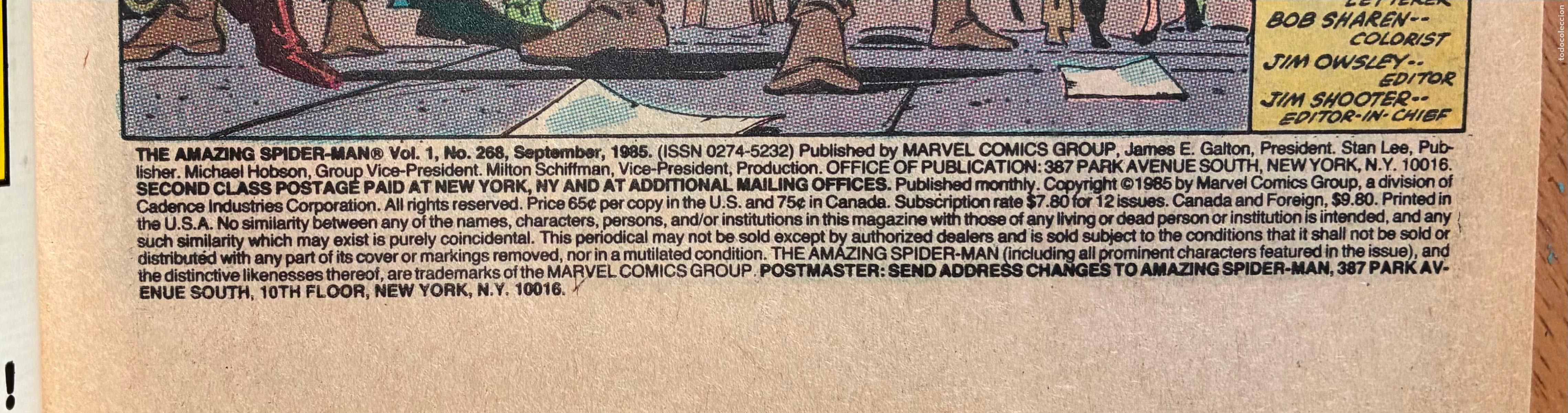C&oacute;mics: SPIDER MAN MARVEL, Numero 268, USA - Foto 4