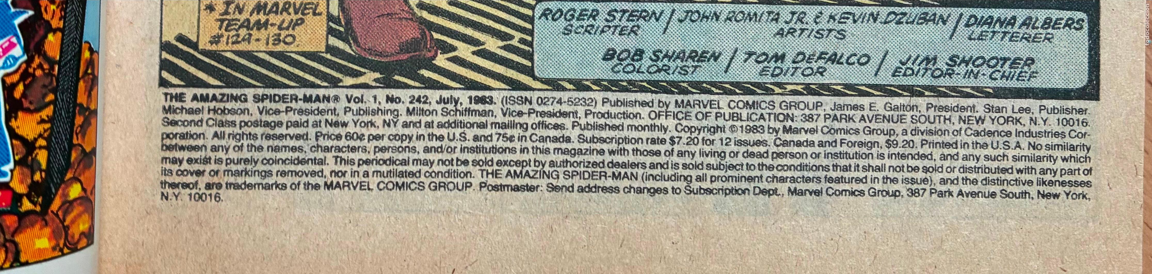 C&oacute;mics: SPIDER MAN, MARVEL Numero 242, USA - Foto 3