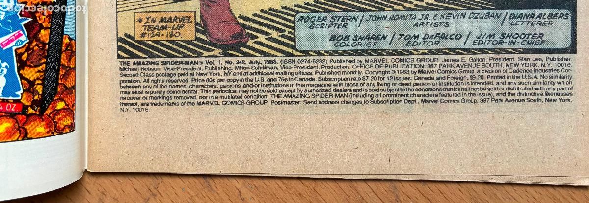 C&oacute;mics: SPIDER MAN, MARVEL Numero 242, USA - Foto 3