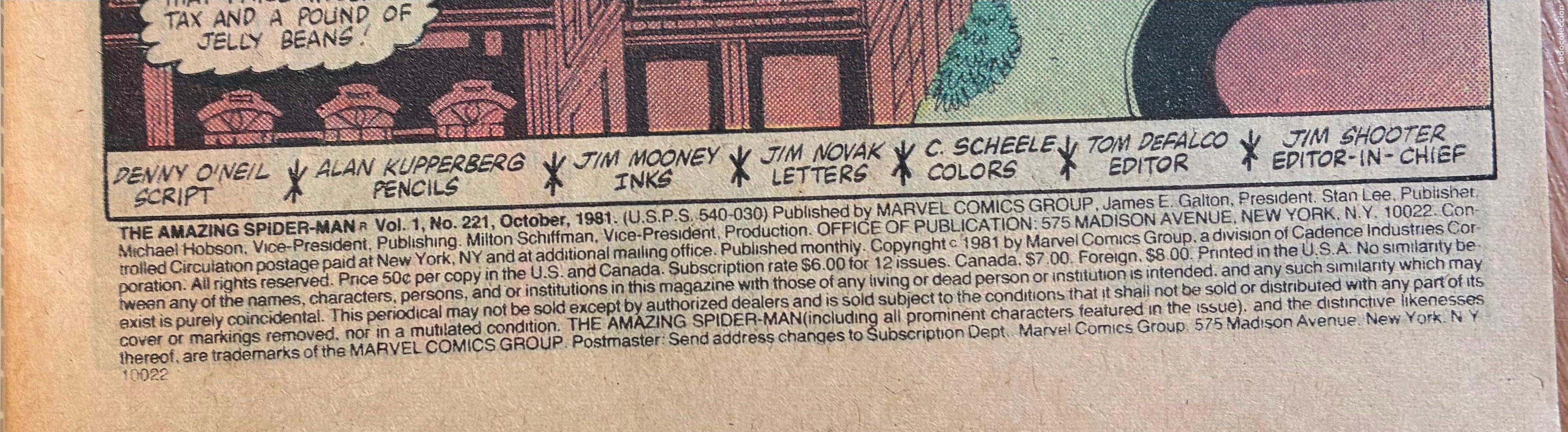 C&oacute;mics: SPIDER MAN, MARVEL Numero 221, USA - Foto 4