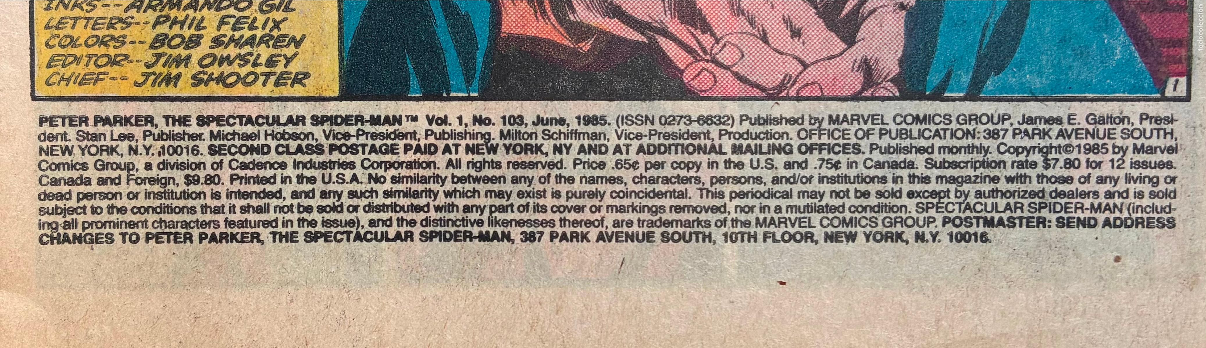 C&oacute;mics: SPIDER MAN, MARVEL Numero 103, USA - Foto 4