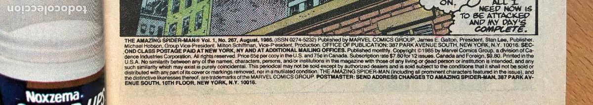 C&oacute;mics: SPIDER MAN, MARVEL Numero 267 USA - Foto 4