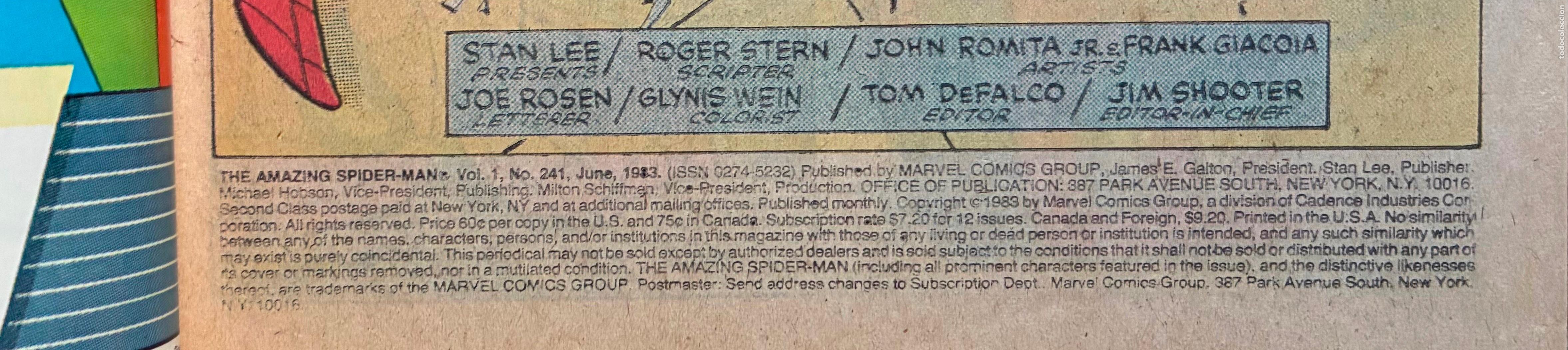 C&oacute;mics: SPIDER MAN,, MARVEL, Numero 241, USA - Foto 5