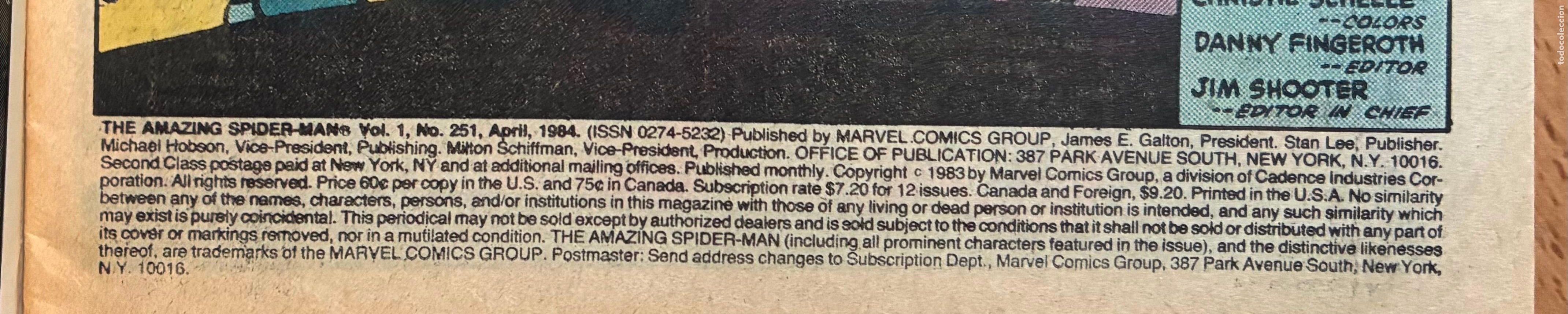 C&oacute;mics: SPIDER MAN, MARVEL, Numero 251 USA - Foto 4