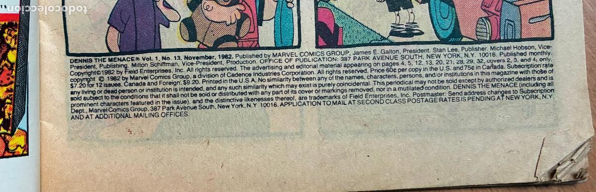 C&oacute;mics: DENNIS THE MENACE, MARVEL, Numero 13 USA - Foto 6