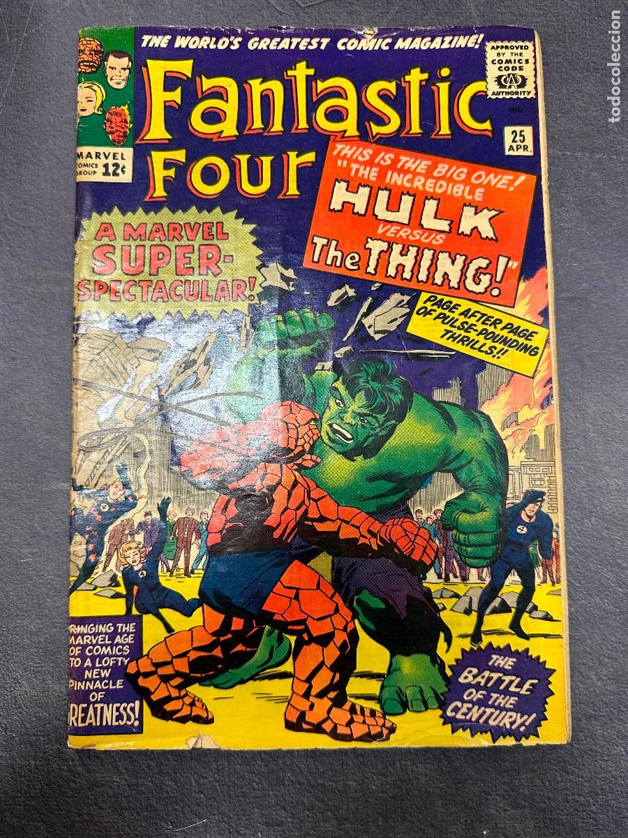 C&oacute;mics: Fantastic Four #25 1964 Marvel Hulk vs Thing - Foto 1