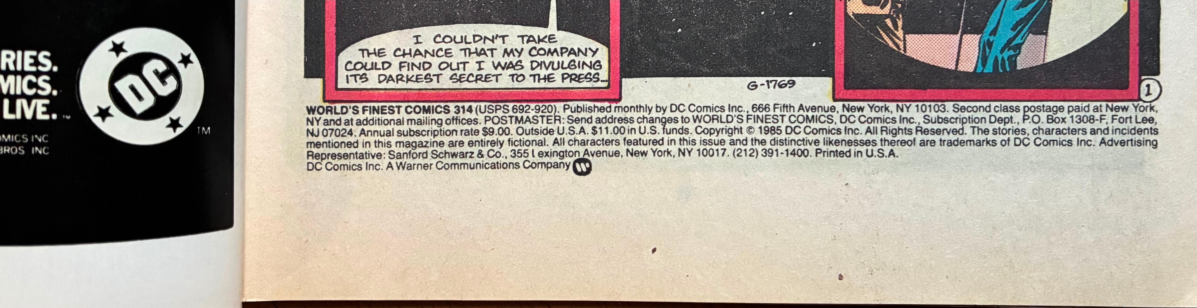 C&oacute;mics: SUPERMAN & BATMAN, DC, USA Numero 314 - Foto 5