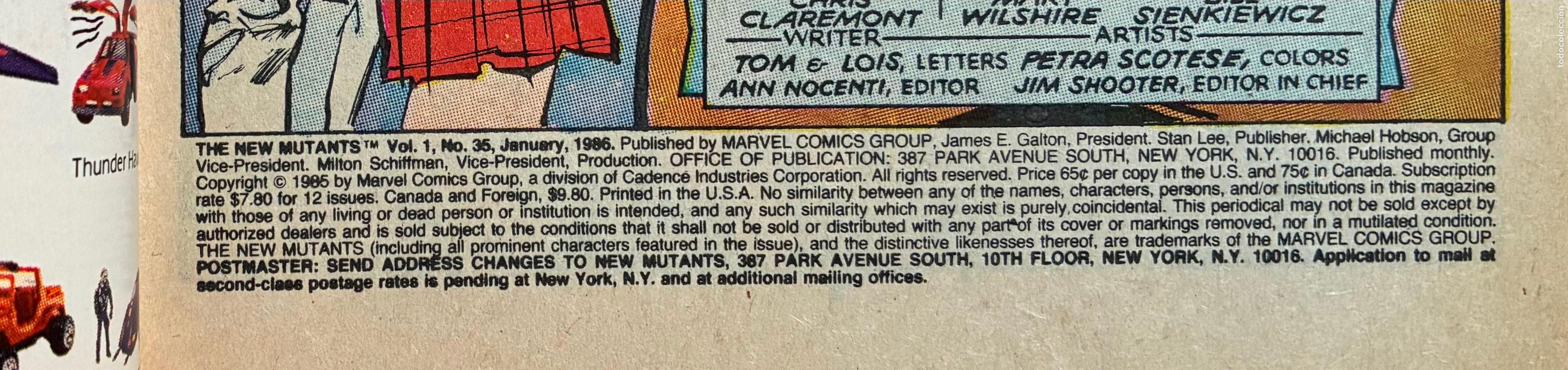 C&oacute;mics: THE NEW MUTANTS, Numero 35, MARVEL, USA - Foto 4
