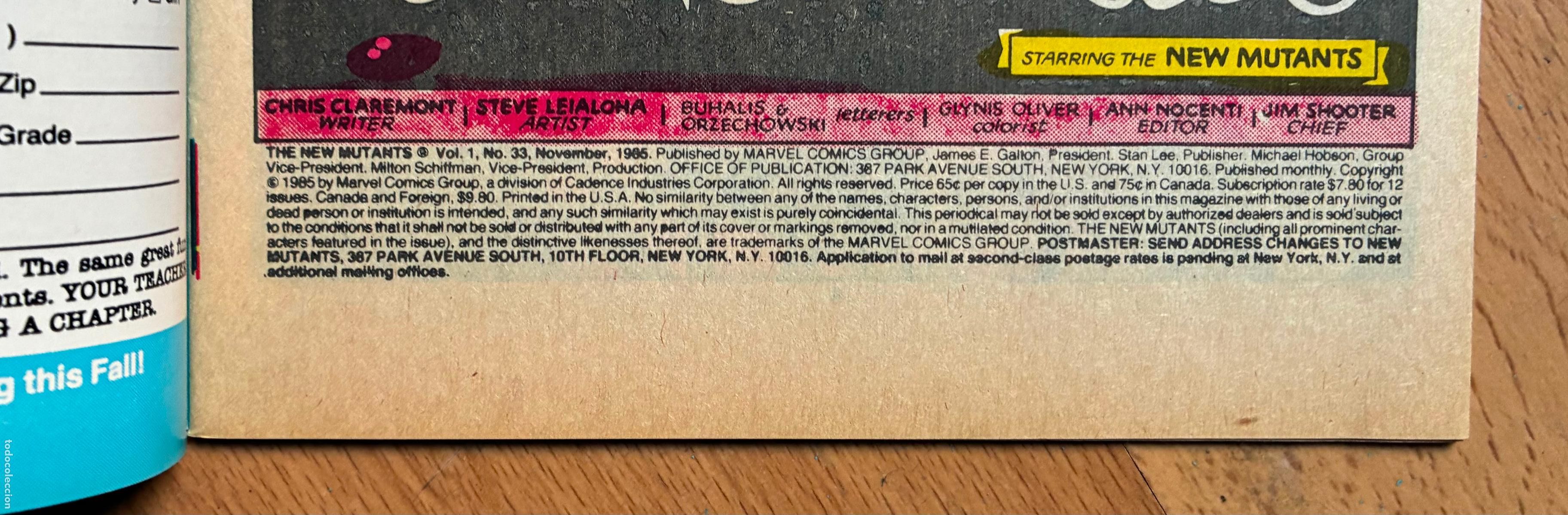 C&oacute;mics: THE NEW MUTANTS, Numero 35, MARVEL, USA - Foto 4