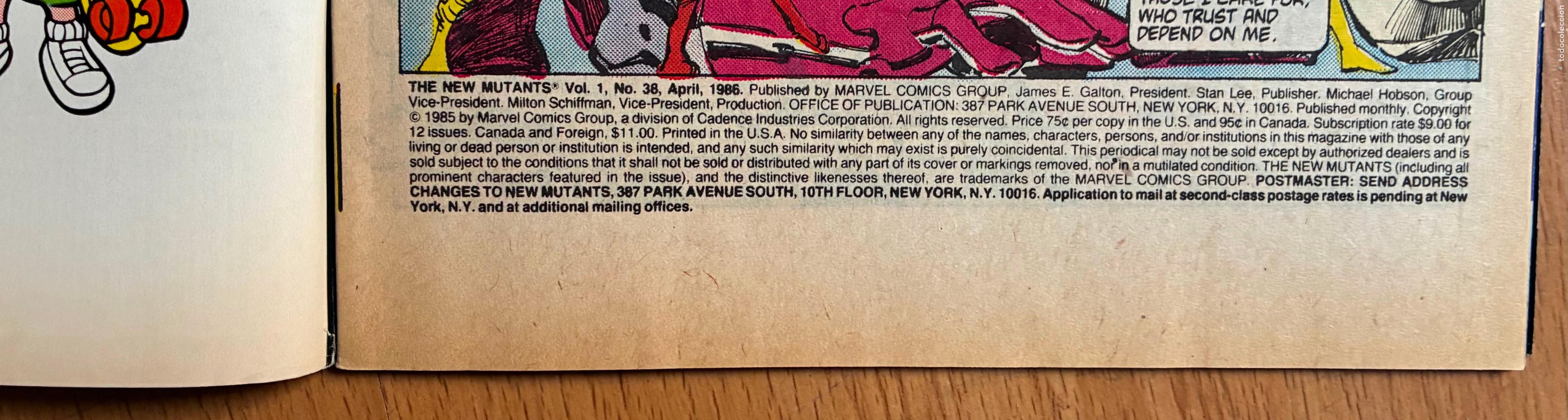 C&oacute;mics: THE NEW MUTANTS, Numero 38, MARVEL USA - Foto 2