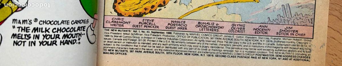 C&oacute;mics: THE NEW MUTANTS, Numero 43, MARVEL, USA - Foto 3