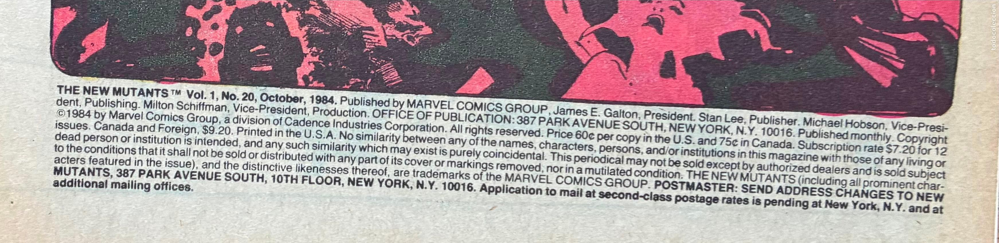 C&oacute;mics: THE NEW MUTANTS, Numero 20, MARVEL, USA - Foto 3