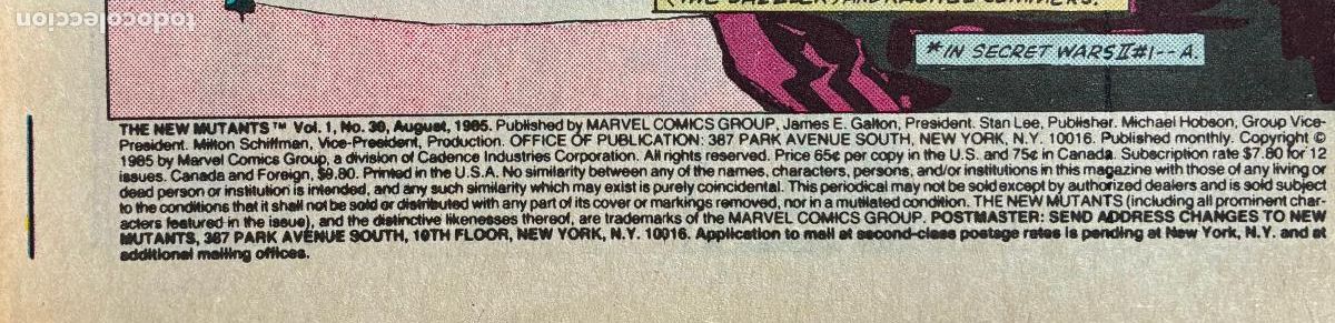 C&oacute;mics: THE NEW MUTANTS,Numero 30, MARVEL, USA - Foto 3