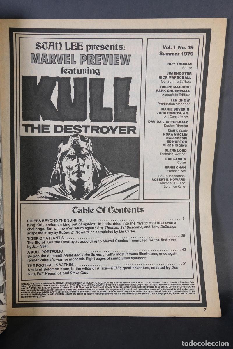 C&oacute;mics: Kull, the destroyer, Marvel preview featuring n&uacute;mero 19 - Marvel Comics Group 1979 - Foto 4