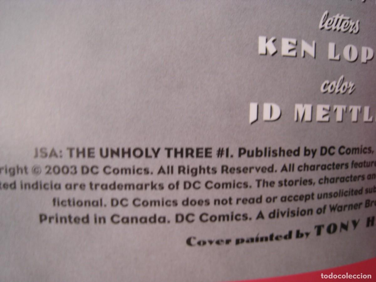 C&oacute;mics: JSA - THE UNHOLY THREE - N&ordm; 1 - DC COMICS - EN INGLES. - Foto 6