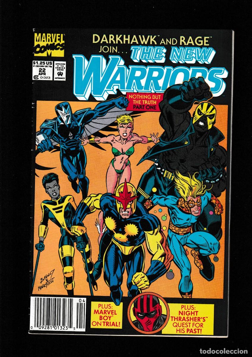 C&oacute;mics: NEW WARRIORS 22 - MARVEL 1992 VFN / DARKHAWK - Foto 1
