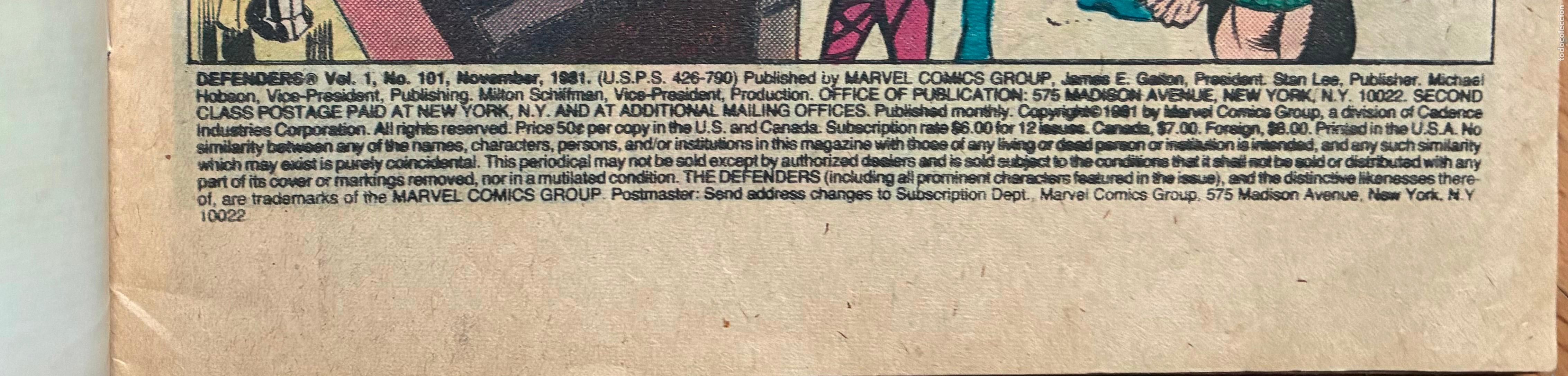 C&oacute;mics: THE DEFENDERS, Numero 101, MARVEL, Comic Usa - Foto 4