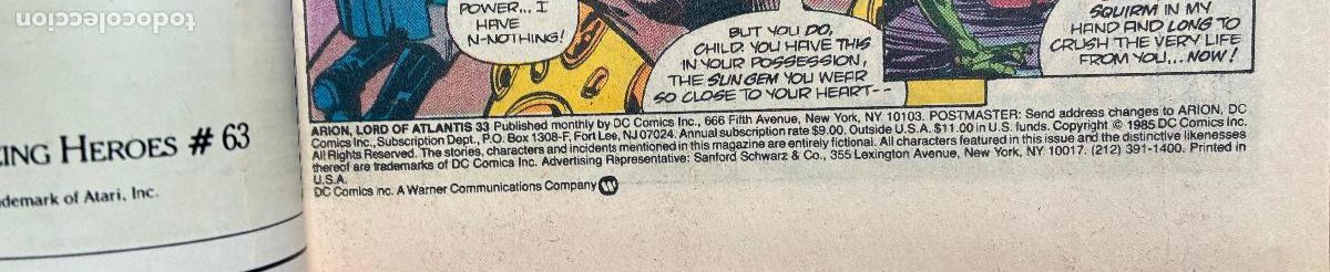 C&oacute;mics: ARION, Numero 33, COMIC USA ,DC - Foto 4